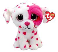 Ty Beanie Boo's-Peluche Beau Le Chien 15 cm-TY36539, TY36539, Blanco, Rosa, Small