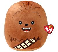 TY Chewbacca Disney Star Wars Squish-A-Boos 10 Pulgadas, con Licencia Beanie Baby Peluche Suave, Coleccionable Peluche