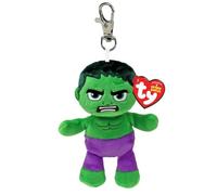 Ty Clips - Colección Marvel T34006 - Anillo Porta Llaves de Peluche, Hulk, Todos Tus héroes Favoritos para Llevar Siempre contigo, Idea de Regalo para Grandes y pequeños, 10 cm