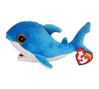 TY Finsley Shark Blue Beanie Boo - Peluche suave para niños, 14 cm, regalo coleccionable de peluche