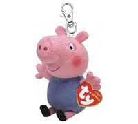 TY Gorro Bebé Cerdito George - Peppa Pig - Clip Llavero Animal Peluche Suave