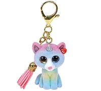 TY- Heather Cat Clip de Peluche, Estampado Animal, Multicolor, 9 cm (25059)