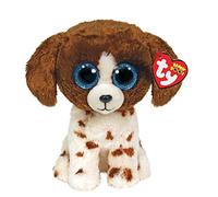 TY- Muddles Brown & White Dog Beanie Boo Medium Peluche, Multicolor (36487)