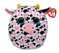 Ty Squishy Beanies - Milkshake la Vaca Rosa, Blanca y Negra, Suave cojín de Peluche con Ojos Brillantes, Idea de Regalo para Grandes y pequeños, Todos para coleccionar - 33 cm - T39364