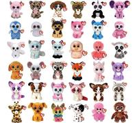 Ty - Surtido de 5 Peluches Beanie Boo's de 15 cm - Los muñecos de Ojos Brillantes Grandes y Suaves - Selección aleatoria - No Dobles