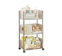 TY&WJ Carrito De Almacenamiento Móvil De Acrílico, Transparente Carrito Cocina con Ruedas Bloqueables Y Estructura Metal, para Oficina, Bajo Escritorio,A,3 Tier