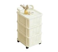 TY&WJ Carrito De Cocina De Plástico Multinivel Móvil, Carrito De Almacenaje con Cestas Extraíbles Y Mango Carrito De Almacenamiento para Oficina, Café Bar,B,3 Tier