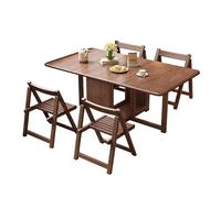 TY&WJ Mesa De Comedor Extensible con Alas Abatibles, Mesa De Cocina De Madera Expandible, Mesa Rectangular Plegable Y Móvil para Sala De Estar, Estilo Granja, Ahorro De Espacio,A,1.7m+4 Chairs