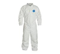 TY125S Dupont Tyvek monos de trabajo desechables, puño elástico, XXXL, blanco, 25
