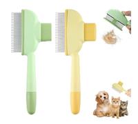 Tyafzzn 2 Peine autolimpiante para pulgas para mascotas, peine para pulgas para gatos y perros, peine para piojos y gatos de pelo de animales, cepillo de aseo para perros con botón de desbloqueo