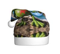 TYANG Bandera de Puerto Rico Rana Palmeras Imprimir Papá Noel Sombrero Decorado Navidad Sombrero Banda Santa Sombrero