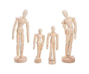 Tyatocepy 4 muñecos de madera para dibujar, carbón, hogar, oficina, escritorio, decoración, regalo