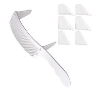 Tyatocepy Juego de Peine de Posicionamiento, Peine de Corte de Pelo de Peluquero, Peine Curvo para PeluqueríA, Herramienta de Peinado para Hombres, Blanco
