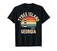 Tybee Island Georgia Retro Sunset - Recuerdo de Viaje Camiseta