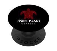 Tybee Island Georgia Tribal Sea Turtle Island Diseño PopSockets PopGrip Adhesivo