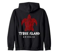 Tybee Island Georgia Tribal Sea Turtle Island Diseño Sudadera con Capucha