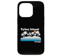 Tybee Island Georgia Vintage 80s Tropical Vacaciones Atardecer Carcasa para iPhone 13 Pro