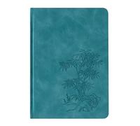 TYBGAU Boutique UK Cuaderno A5 de piel sintética con relieve, páginas de cuadrícula de puntos de 160 g de grosor con bordes dorados, marcapáginas de doble cinta y bolsillo trasero Diario(Blu)