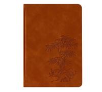 TYBGAU Boutique UK Cuaderno A5 de piel sintética con relieve, páginas de cuadrícula de puntos de 160 g de grosor con bordes dorados, marcapáginas de doble cinta y bolsillo trasero Diario(Bruin)