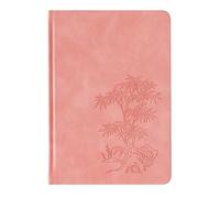 TYBGAU Boutique UK Cuaderno A5 de piel sintética con relieve, páginas de cuadrícula de puntos de 160 g de grosor con bordes dorados, marcapáginas de doble cinta y bolsillo trasero Diario(Rose)