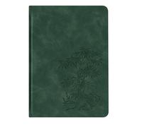 TYBGAU Boutique UK Cuaderno A5 de piel sintética con relieve, páginas de cuadrícula de puntos de 160 g de grosor con bordes dorados, marcapáginas de doble cinta y bolsillo trasero Diario(Groen)