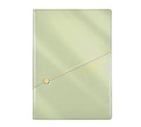TYBGAU Boutique UK Cuaderno de negocios A5 o B5, costura de cuero de doble capa con bolsillo, 256 páginas de papel de 80 g, marcador de cinta Diario(Groen,B5)