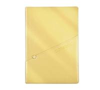 TYBGAU Boutique UK Cuaderno de negocios A5 o B5, costura de cuero de doble capa con bolsillo, 256 páginas de papel de 80 g, marcador de cinta Diario(Geel,B5)