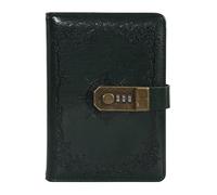 TYBGAU Boutique UK Cuaderno Retro B6 con bloqueo de contraseña, diario de libro de códigos Vintage de cuero PU, papel grueso de 260 páginas, Bloc de notas planificador diario Diario(Dark green)