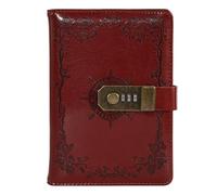 TYBGAU Boutique UK Cuaderno Retro B6 con bloqueo de contraseña, diario de libro de códigos Vintage de cuero PU, papel grueso de 260 páginas, Bloc de notas planificador diario Diario(Bruin)