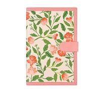 TYBGAU Boutique UK Diario de trabajo de cuero suave A5, 224 páginas, papel grueso de 100 g, espacio entre líneas de 9 mm, cubierta con estampado floral y cierre a presión Diario(Rose)