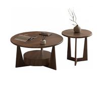 TYBGAU Boutique UK Juego de 2 mesas auxiliares redondas de madera para sala de estar, mesa auxiliar moderna rústica para el hogar, sala de estar, oficina