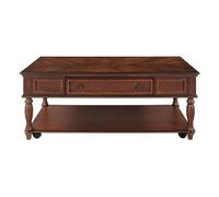 TYBGAU Boutique UK Mesa de té de madera retro, mesa de café con ruedas, cajón y estante inferior, mesa de sofá para sala de estudio, oficina, hotel, balcón