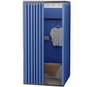 TYBGAU Boutique UK Probador portátil con Cortina de Sombra, Divisor de Vestuario con protección de privacidad for Tiendas de Ropa, fácil de Montar. Vestidor(BLU,100x100x200cm)