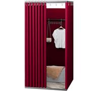 TYBGAU Boutique UK Probador portátil con Cortina de Sombra, Divisor de Vestuario con protección de privacidad for Tiendas de Ropa, fácil de Montar. Vestidor(Rot,85x85x200cm)
