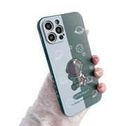 Tybiky Funda compatible con iPhone 12 Pro Max, diseño de astronauta creativa, ultrafina, silicona, TPU, resistente a los arañazos, color azul, funda protectora para iPhone 12 Pro Max.