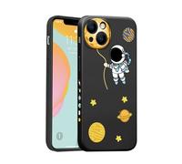 Tybiky Funda compatible con iPhone 12 Pro Max, diseño de astronauta creativa, ultrafina, silicona, TPU, resistente a los arañazos, color azul, funda protectora para iPhone 12 Pro Max.