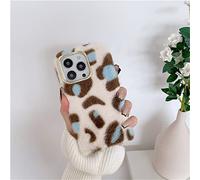 Tybiky Funda de felpa para iPhone 14 Pro Max, diseño de conejo, suave y suave, de silicona, con 3D Bling Diamond Invierno cálido de piel sintética para iPhone 14 Pro Max, color negro