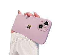 Tybiky Funda de silicona para iPhone 12 Pro Max, diseño de trébol, ultrafina, TPU de alta calidad, silicona suave, resistente a los golpes, color morado