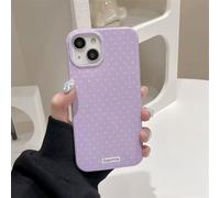 Tybiky Funda simple compatible con iPhone 15 funda de teléfono móvil lindo patrón de puntos de moda Aesthetic lindo lunares funda protectora suave IMD/TPU Slim Case para mujeres y niñas, lila