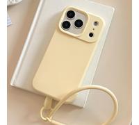 Tybiky Handyband Handyhülle für iPhone 17 Pro Hülle weiche TPU Silikon Handyhülle mit Kordel Armband Schutzhülle Zum Umhängen iPhone 17 Pro Case Handykette Zuckerbunten Farbe Cover, Gelb