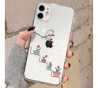 Tybiky Hülle für iPhone 11 Hüllen Case Creative Katze Muster Luftkissen Schutzhülle Ultra Dünn Silikon Airbag Handyhülle Bumper Chic Bling Kratzfest Cover für Apple iPhone 11, Gieße Die Blumen