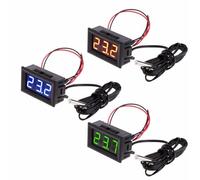 TYBOPHQJ Termómetro Digital LED de 5 V y 12 V de 0,56 Pulgadas for Coche, Interior y Exterior, for incubadora, Acuario, Sensor de Temperatura, estación meteorológica(Green)
