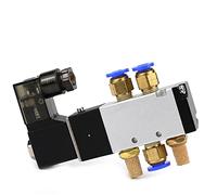 TYBOPHQJ Válvulas solenoides de Aire 4V110-06 1/8, válvula neumática, Puerto de 5 vías, 2 Posiciones, válvulas magnéticas eléctricas neumáticas de Gas DC12V 24V 110V 220V 1 Uds.(Wire w SL401)