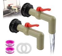 TYBYBB ibc - Grifo de salida de 2 piezas para depósito de agua IBC, válvula de bola de 1 pulgada, adaptador S60 x 6, grifo DN40/50