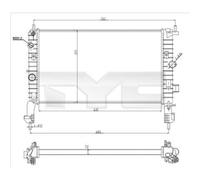 TYC Enfriador Refrigeración Del Motor Ventilador Radiador Apto para Opel Meriva