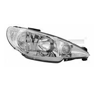 TYC Faro Luz Principal Faro Izquierdo para Peugeot 206Cc 2D 2A/C 2E / k Suave