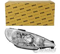 TYC Faro Luz Principal H7/H7 Izquierda Apto para Peugeot 206cc Sw Van 1.1-2.0