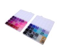 TYCIONG 1190 Cuentas de Cristal Craqueladas de 48 Colores para Hacer Joyas, Pendientes, Pulseras, Manualidades, 0.315 in con Abalorios Espaciadores (Estilo 3)