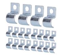 TYCIONG 20pcs 304 Pipa de Tubo de un Orificio de Acero Inoxidable Abrazadera de Silla de Montar Hebilla Plateada para Zinc para Anillo de Goma Tubería de Acero con Anillo Interno (16 mm)