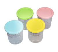 TYCIONG 4 Recipientes de Pinta de Helado con Patrón Ondulado con Tapas, Recipientes de Repuesto de Pinta de Crema de Alto Volumen, Fáciles de Usar, para Fiestas, 701-800 Ml